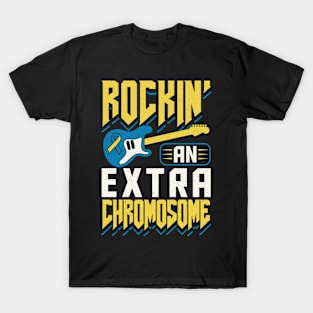 Down Syndrome Support Awareness Rockin' An Extra Chromosome Guitar T-Shirt